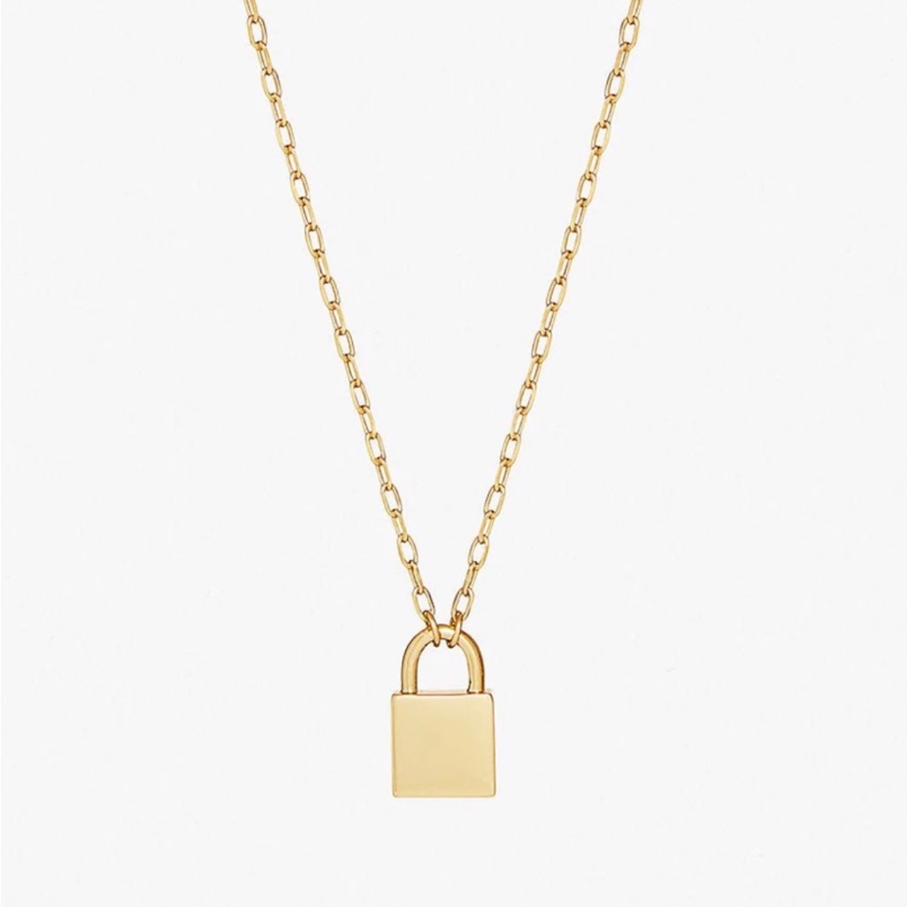 Ana Luisa Gold Plated Padlock Pendant Necklace